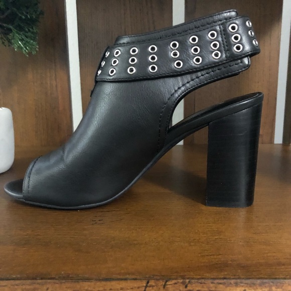 Tommy Hilfiger Slingback Peep Toe Bootie Chunky 3.5” Heel BLACK Size 7 - Picture 6 of 15